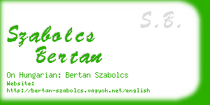 szabolcs bertan business card